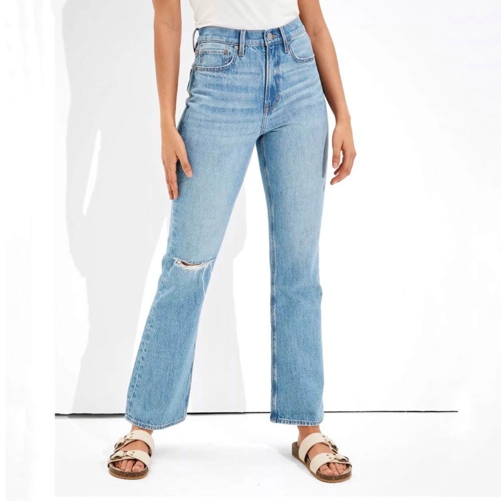 American Eagle Outfitters Blue Flare Wide Leg Jeans - Picture 3 of 12